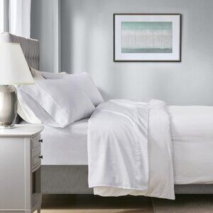 NWT Beautyrest 1000 TC Cotton Blend Sheet Set 4-Piece BR20-1880 White Queen
